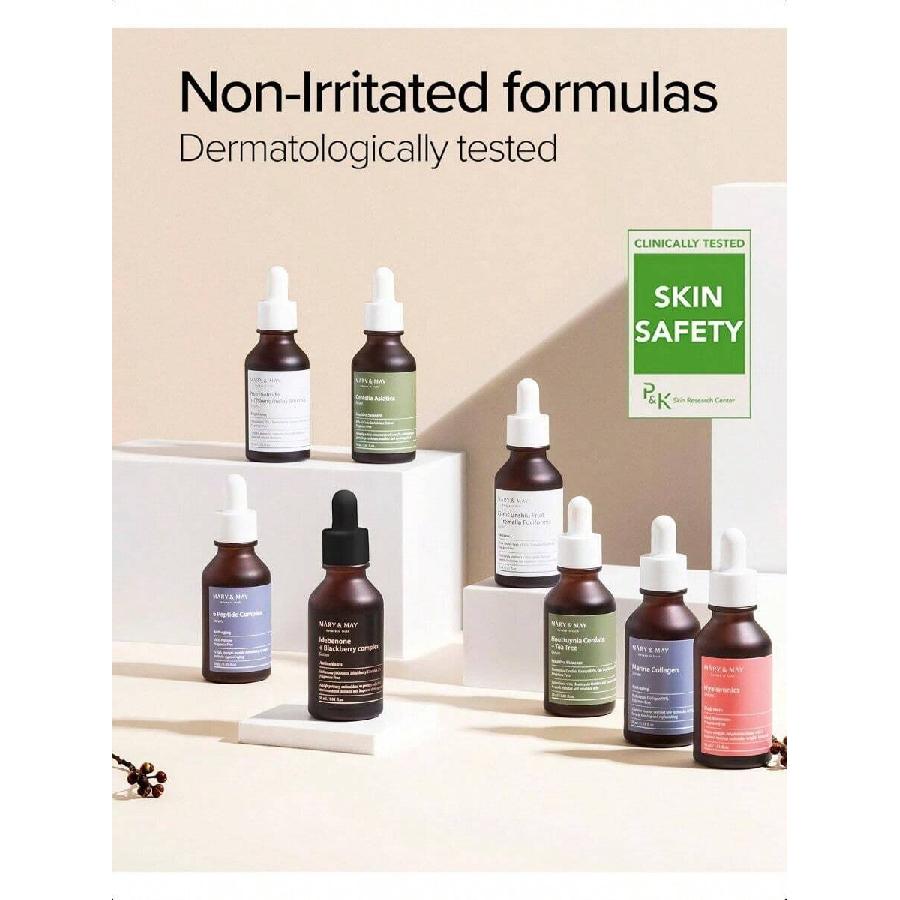 Сыворотка для лица Mary&May Centella Asiatica 30 мл - 95% экстракта центеллы азиатской для мгновенного успокоения кожи, регенерации и повышения эластичности - Корейская сыворотка для лица