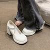 Fashion Women's Fashion Chunky Heel Mary Jane Shoes Spring New Round Head Shallow Mouth Line with Anti-slip Wear-resistant Shoes