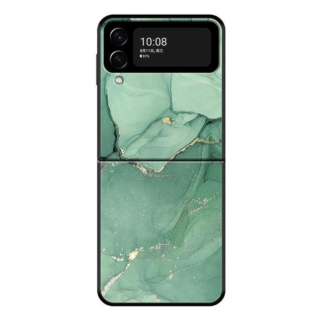 Для Samsung Zflip3 Z Flip3 5g Zflip Flip Черный ПК Смартфон Чехол Розовое Золото Мрамор Арт Мода Жесткий