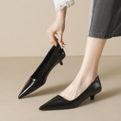 Weiwei girl 378-1 не устающие ноги туфли на высоком каблуке женские тонкие каблуки французские туфли для работы на каждый день с открытой союзкой туфли-лодочки женские с острым носком
