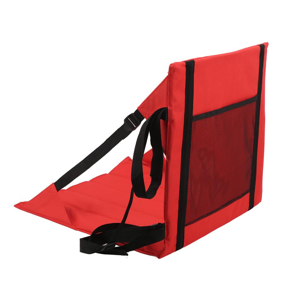 Folding Stadium Seat Lightweight Portable Oxford Cloth Stadium Bleacher Seat Cushion for Camping Picnic Red