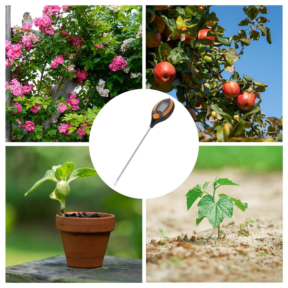 4 in 1 Soil Tester LCD Screen Soil Thermometer Soil PH Sensor PH Meter  For Garden Lawn Farming