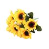 1 Bunch Artificial Flowers Bouquet Wedding Bouquet 24 Sunflower Realistic Silk Sunflower Home Decor Fake Flowers