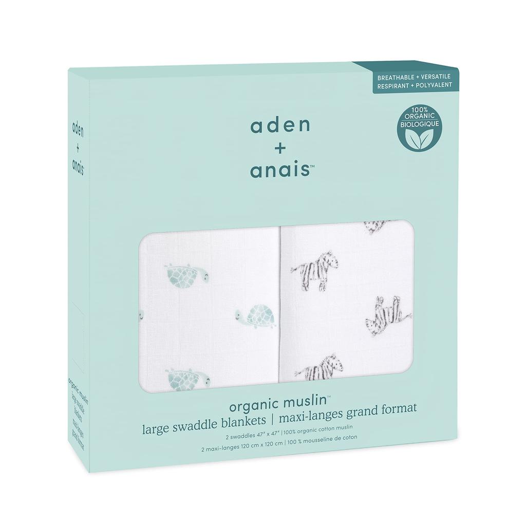 Aiden and Anais Japanese Genuine Swaddle Set of 2 Newborn Night Cry Prevention Gauze Baby Baby Gift Baby Gift Aden Anais Animal Kingdom ASWO20004 120
