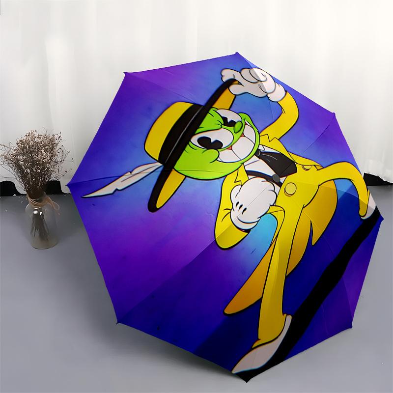 The Mask Automatic Umbrella with Lion Logo Perfect for Fans,Travelers,and Daily Use0132b