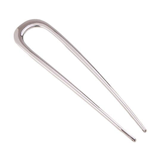 U-Shaped Hair Fork Elegant Golden Silver-color Alloy Anti-slip Long Thick Hair Updo Bun French Hair Pin Stick Women Girls Hair Accessories