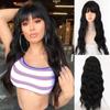 Black Long Women Wig with Liu Haibo Heat-resistant Synthetic Wig Black Women African American Hair