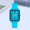 Women's Fashion Jelly Color Silicone Band Square Quartz Student Watch