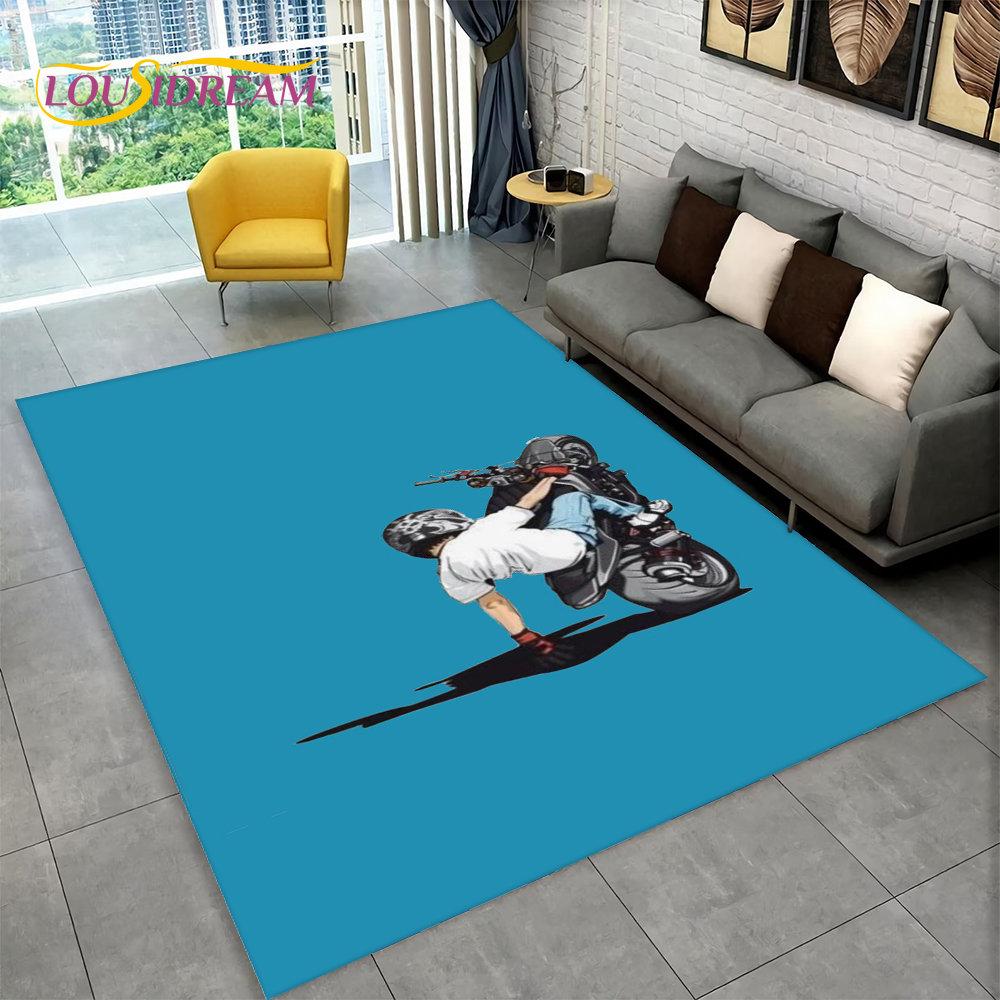 3D коврик для гонок на мотоциклах, большой ковер для дома, гостиной, спальни, дивана, коврик для двери, украшение для детской игры, нескользящий напольный коврик