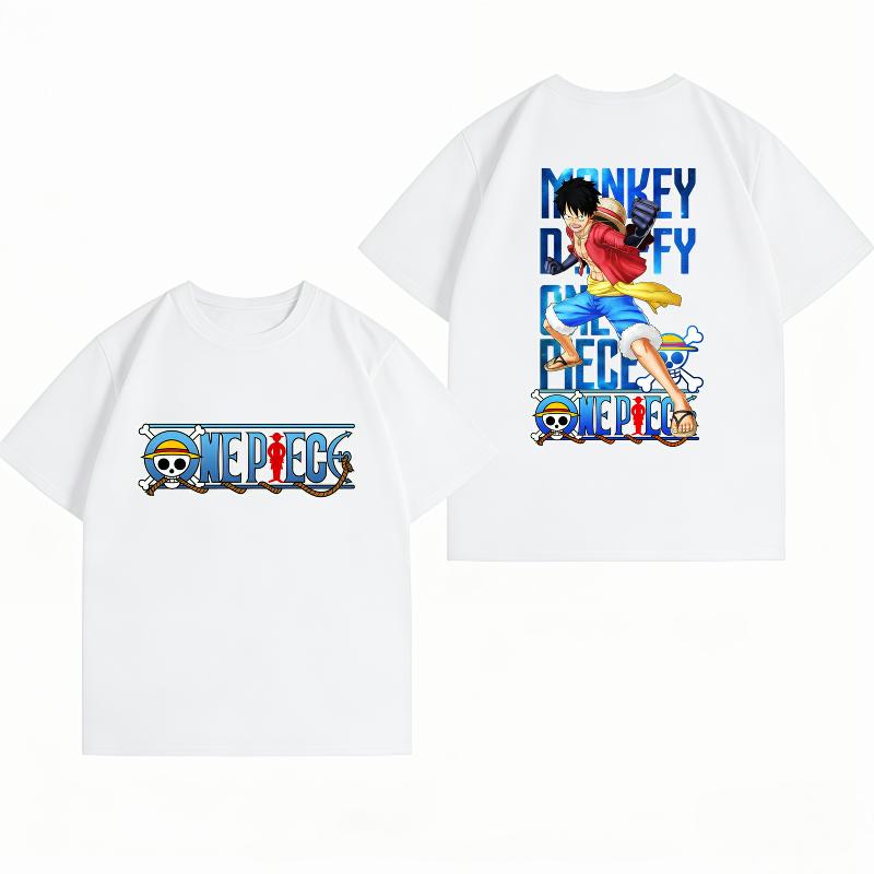 Unisexs Clothing New 100 Cotton Breathable Summer TShirt One Piece Luffy Print Casual Streetwear Unisexs Tops