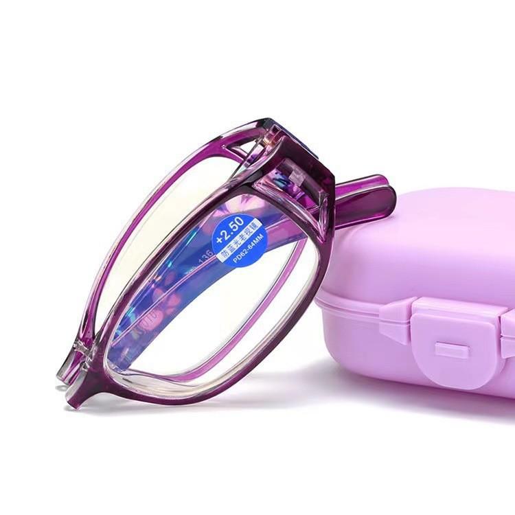 Модные компактные и портативные складные очки для чтения с защитой от синего света, женские и мужские с футляром, очки с защитой от компьютерного излучения