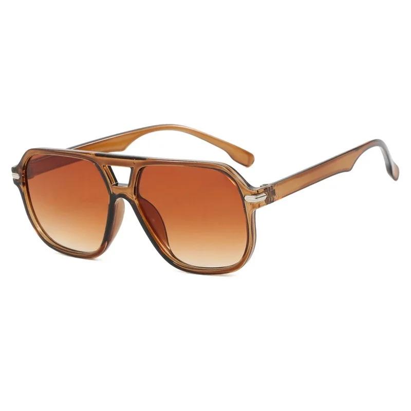 Модные квадратные солнцезащитные очки с двойной перекладиной и заклепками, женские, роскошный брендовый дизайнерский ретро-прямоугольник, солнцезащитные очки, винтажные очки, тень, женские