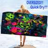 Santos Laguna Print Beach Towel, Large Soft Quick Dry Towel for Beach Camping Swimming
