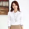 Белая рубашка, рабочие женские шифоновые топы с длинными рукавами, весенне-осенние офисные женские тонкие деловые базовые рубашки