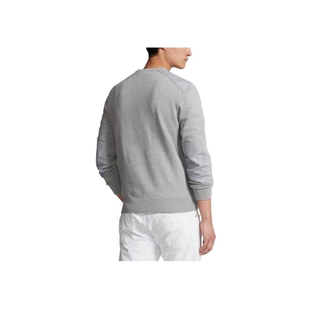 Polo Ralph Lauren Solid Logo Embroidered Crew Neck Pullover Sweater Men Sweater Gray MNPOSWE16820874-020