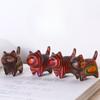 Miniature Figures Cat Ornament Cute Colored Wooden Cat Desktop Office Accessories Home Decoration Gift Activity Souvenirs
