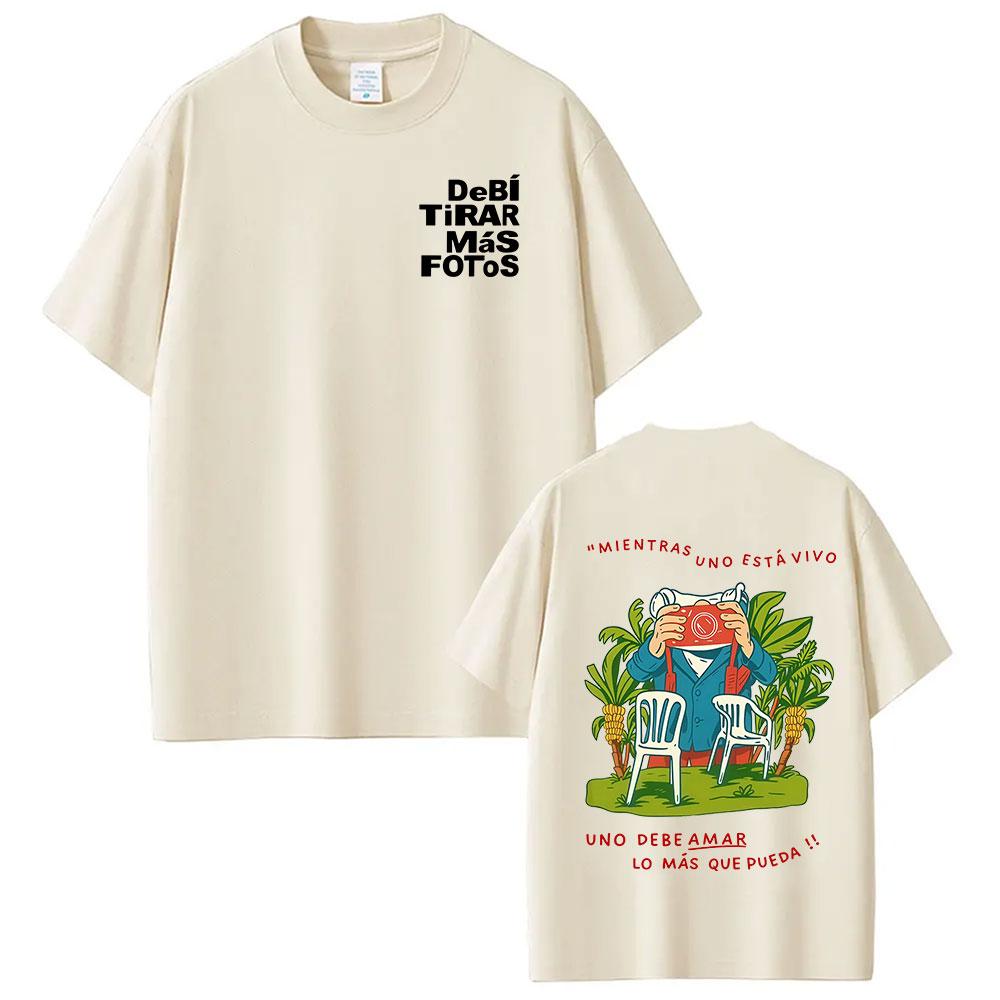 Rapper Bad Bunny Tour 2025 Debi Tirar Mas Fotos DTMF Merch TShirt Unisexs Clothing Summer ONeck Hip Hop Pop Music Tees Streetwear