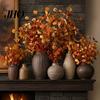 Waterproof Wire Wrapped Leaf Sprays Fall Eucalyptus Stems, Artificial Leaves, Fake Greenery Branches, Wedding Table Foliage Decor Flowers for