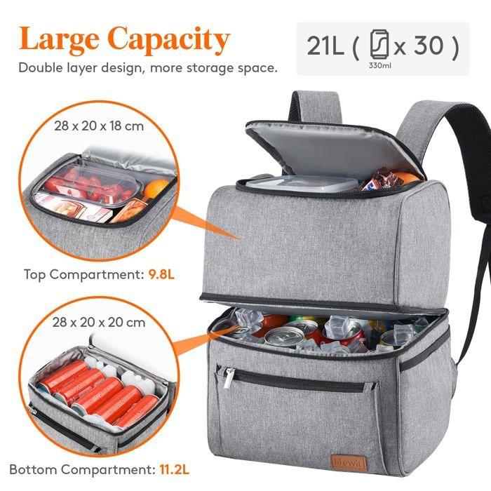 Рюкзак-термос - Lifewit - QSLF230082GY - 18 л - Водонепроницаемый - Удобный