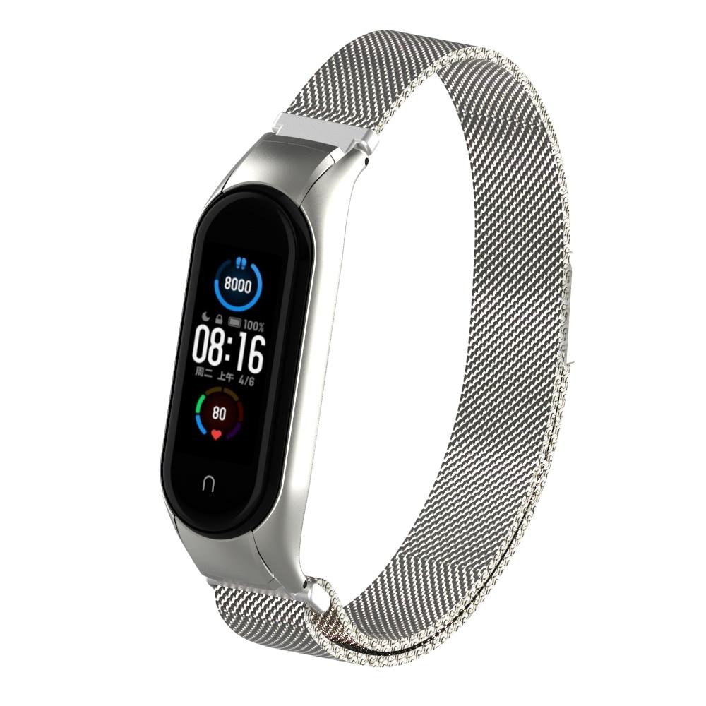 Ремешок для Xiaomi Mi Band 4 5 6, магнитный металлический браслет на запястье, браслет из нержавеющей стали Pulseira MIband для mi Band 6 Mi Band 5 4 3, браслет
