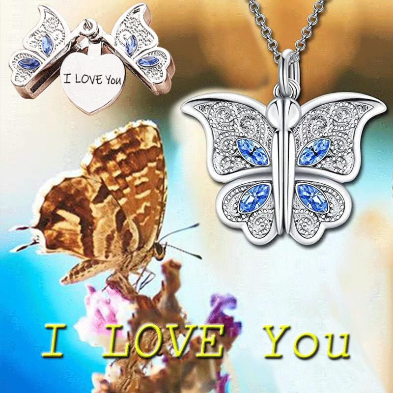 Classic Butterfly Necklace I Love YOU Necklace Animal Butterfly Pendant Charm Jewelry Accessories