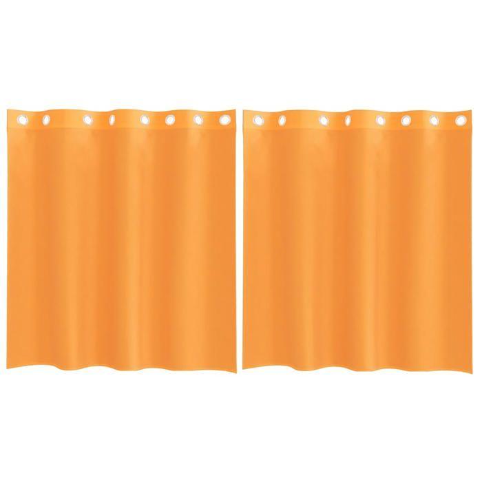 VidaXL Voile Curtains with Eyelets 2 Pcs Orange 140x140 Cm, Net Curtain, Sheer Curtain, Window Scarf, 4102089