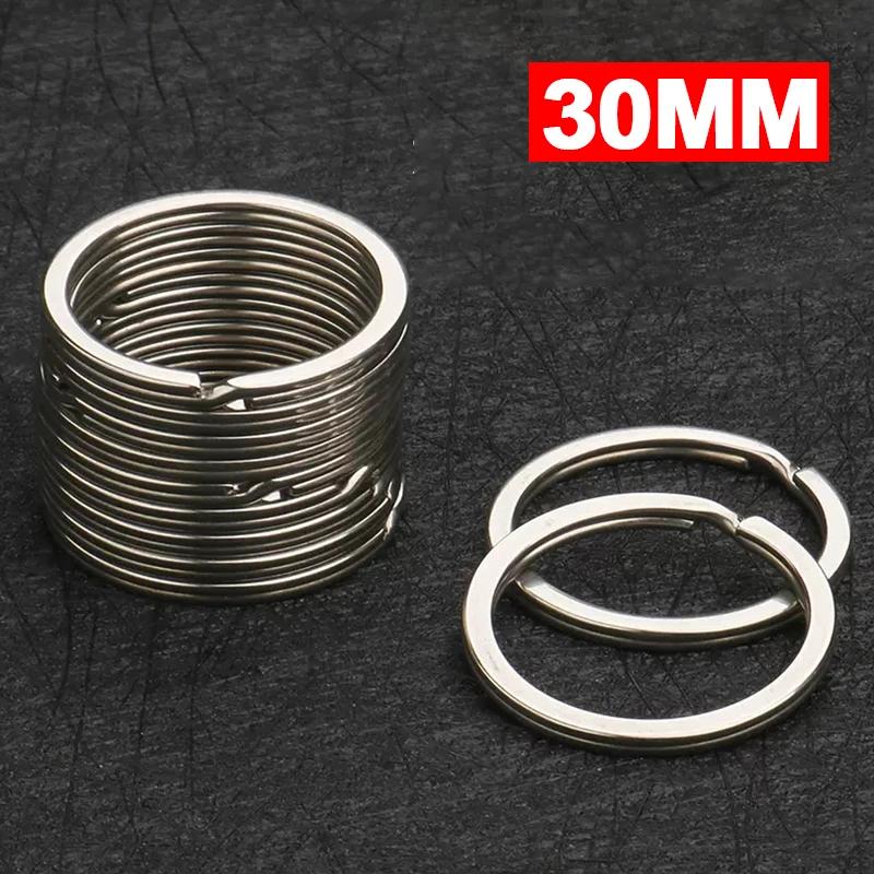 10-50pcs 25/30mm Stainless Steel Key Rings Round Flat Line Split Rings Keyring for Jewelry Making Polished Keychain DIY Findings