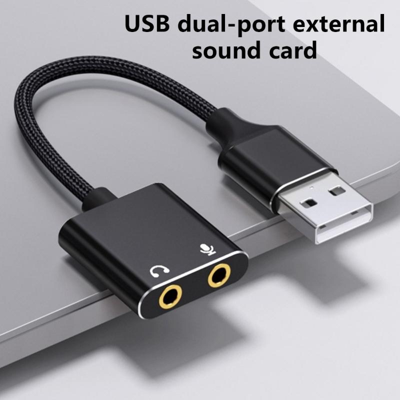 2-канальный USB-адаптер звуковой карты для наушников и микрофона, улучшающий качество звука для P4, ПК и ноутбуков