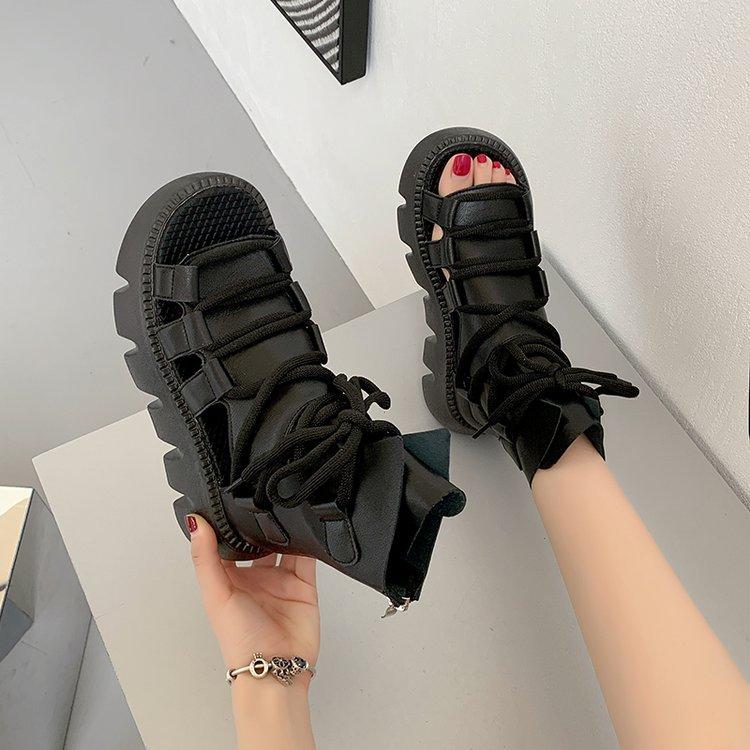 Повседневные летние туфли на платформе и высоком каблуке