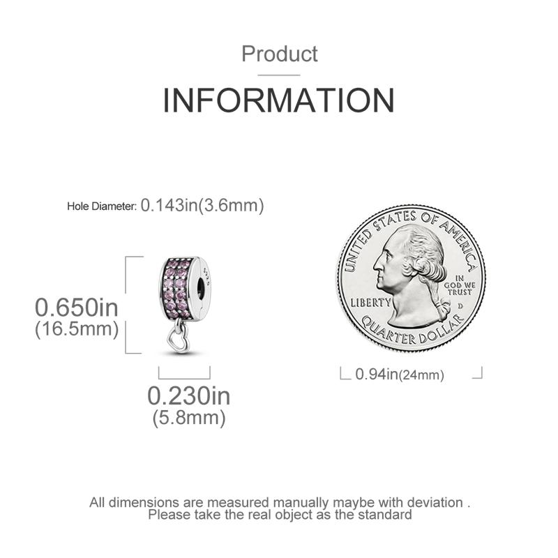 Silver Clasp 925 Silver Clip Charms Beads Stopper Fit Bracelet 925 Silver Jewelry Clip