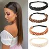 Synthetic Hair Braided Headband Twist Headband Chunky Wide Plaited Braids Elastic Stretch Hairpiece