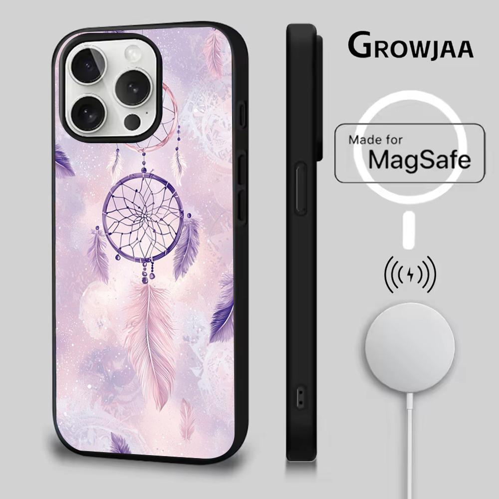 Dreamcatcher Feather Phone Case For iPhone 16e,16,15,14,13,12,11,Plus,Pro,Max,Mini Magsafe Magnetic Wireless Charging