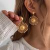 Новые высококачественные преувеличенные серьги в европейском и американском стиле с разнообразными комбинациями сережек-подсолнухов