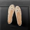 Krazing Pot Air Mesh Sheep Skin Flat with Crystal Beading Round Toe Jelly Shoes Embroidery Summer Size 42 Women Flats