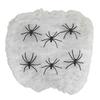 Halloween Decoration White Spider Web Stretchable Cotton Cobweb Decor with 100 Plastic Spiders Safe Indoor Halloween Props