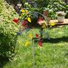 Metal Windmill 3D Wind Spinner with Garden Stake Outdoor Kinetic Pinwheels Colorful Wind Catcher Sculpture for Patio Lawn Decoration