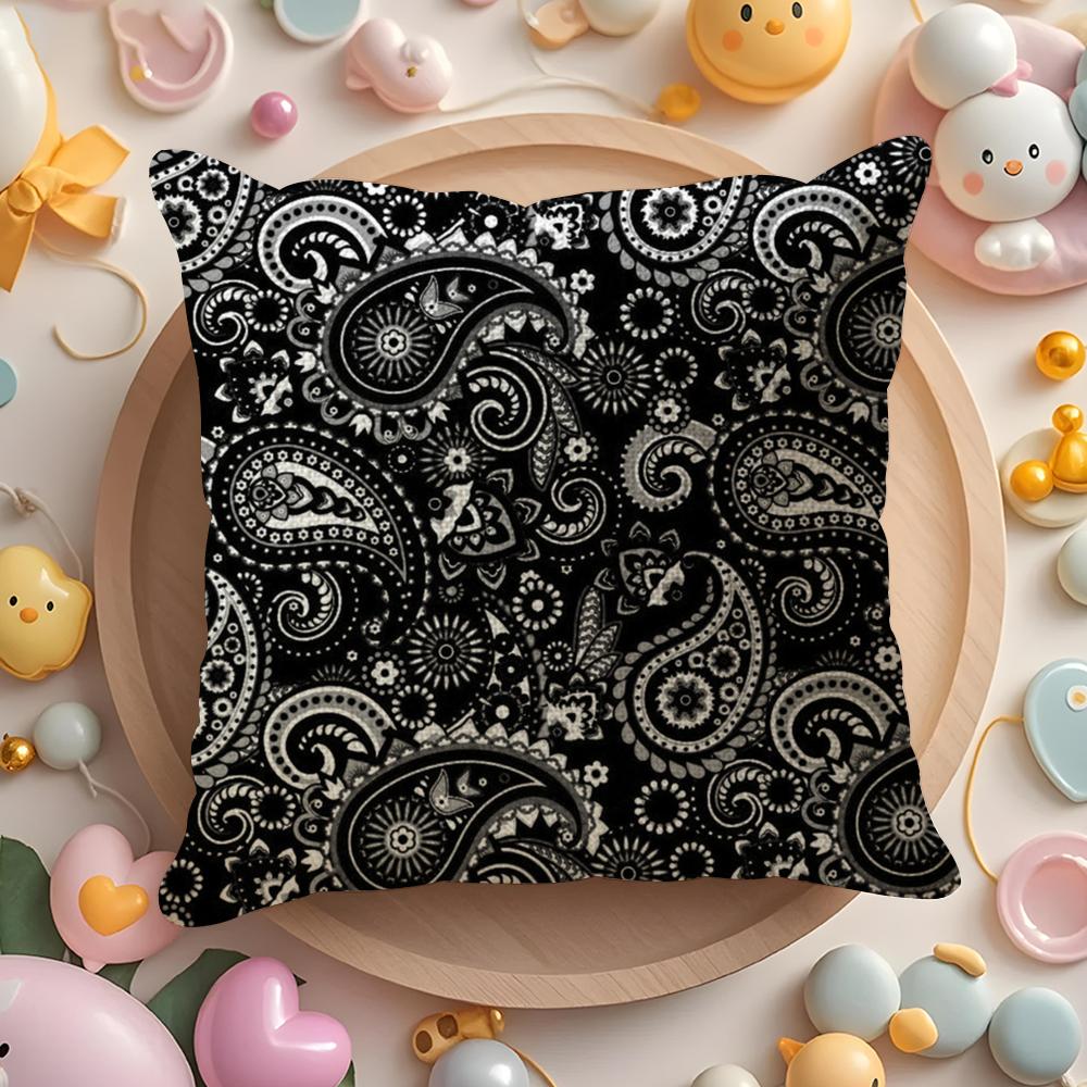 Дизайн с росписью P-Пейсли Наволочка Натуральный лен Органическая ткань Двусторонняя печать Диван Домашний декор Подарок Чехол для подушки