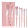 ENZO KEN Pink Resin Makeup Brush Set with Travel Diamond Shape Hourglass Colorful Vegan Face Eyeshadow Brush Contour Blending Complete Brush Kit Bag,