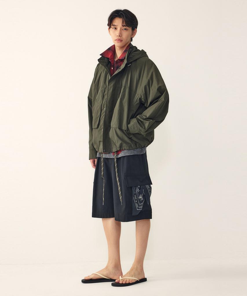 Studio Tomboy [Men] Big Pocket Detail Light Hooded Jumper_Khaki 91M6213211