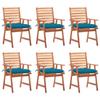 Day and Night - Day and Night Garden Dining Chairs and Cushions 6 Units Solid Acacia Wood