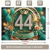 2D Luxury Green Gold 44th Birthday Backdrop Diamond Crown Party Banner