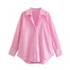 Women Turn Down Collar Elegant Office Basic Candy Color Shirts Long Sleeve Solid Color Work Wear Blouses