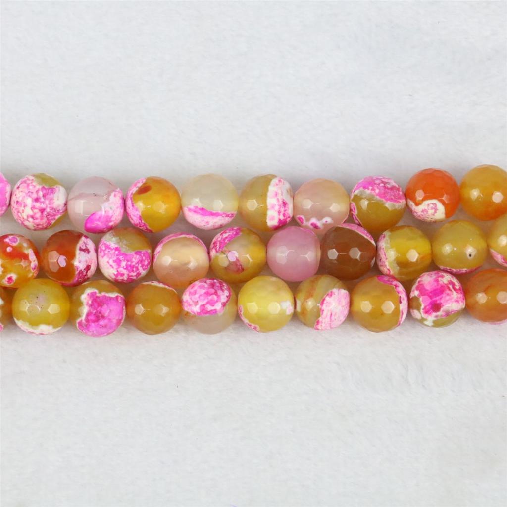 10 мм граненые круглые розовые, желтые агаты, оникс, свободные бусины из натурального камня для женщин и девочек, украшения «сделай сам» для изготовления ювелирных изделий, дизайн