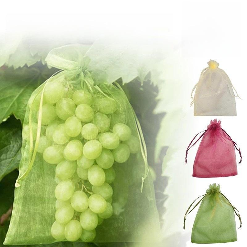 Многоцветная сетчатая сумка из пряжи с завязками для свадеб и подарков