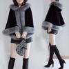 New Hooded Cape Cape Winter Shawl Coat Imitation Fur Coat Women's Medium and Long Imitation Fur