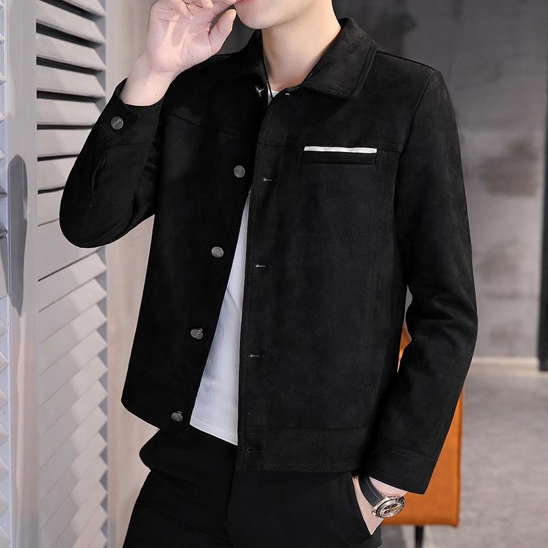 Men's Suede Jacket Autumn Casual Denim Jacket Men's Simple Jacket