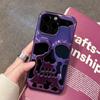 Cool Hollow 3D Skull Phone Case for iPhone 16 15 14 Plus 13 12 11 Pro Max Plating Gothic Skeleton Design Shockproof Cover