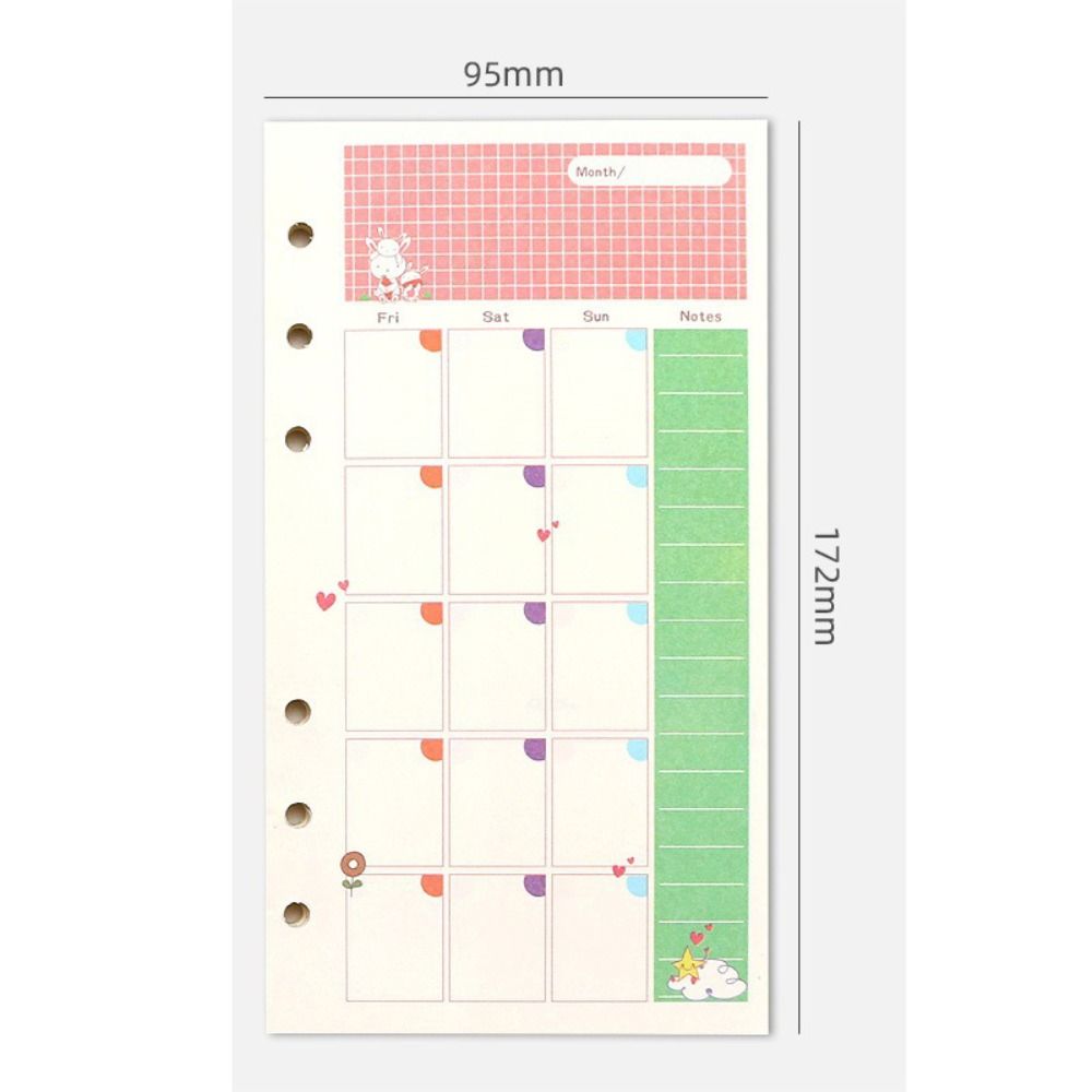 6 отверстий спиральная папка внутренняя страница список дел индекс внутренняя страница канцелярская бумага школьный офис