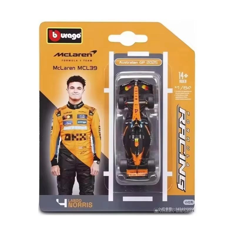 Новый в наличии Bburago 1:64 2025 F1 Sf-25 #16 #44 Rb21 Ферстаппен-#1 Mcl39 W16 Симуляция Сплав Миниатюрная Литая Модель Игрушка Подарок