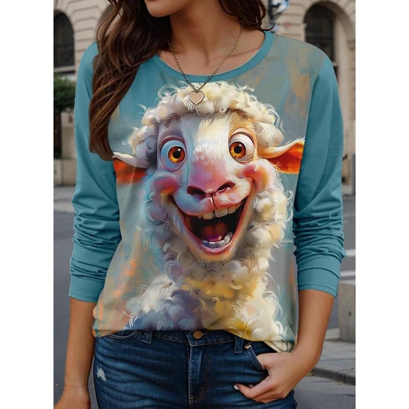 Модная 3D-печать с забавным рисунком кота, футболка с длинным рукавом и круглым вырезом, женская одежда, повседневная одежда, женская одежда в стиле Харадзюку, пуловер